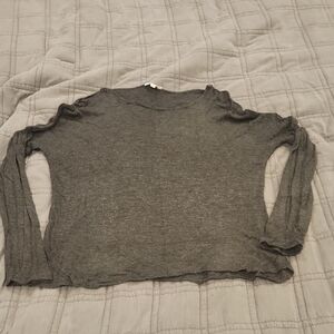 Zenana Outfitters Charcoal Long Sleeve Top Size L!